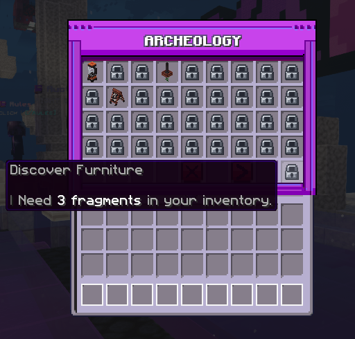 The Codex with locked furniture
