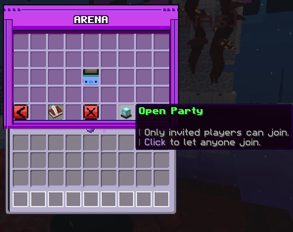 Arena party settings