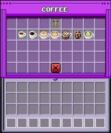 Coffee guide menu