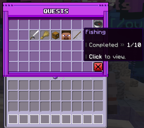 Quests menu