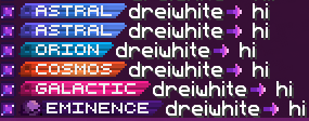 New rank chat tags
